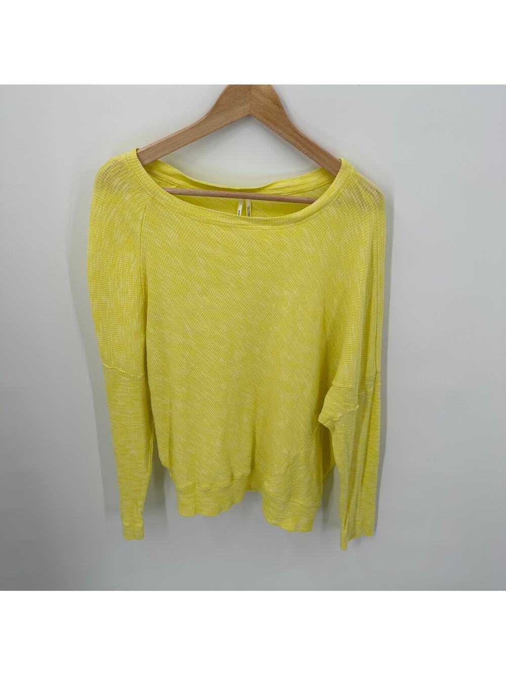 ANTHROPOLOGE Cotton Ribbed Dolman Lightweight Sweater in Yellow // S